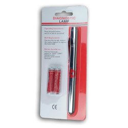 Pupillygte i metal med batterier