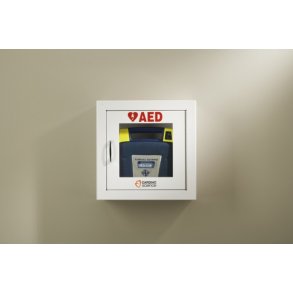 Metalskab til opbevaring af AED/hjertestarter