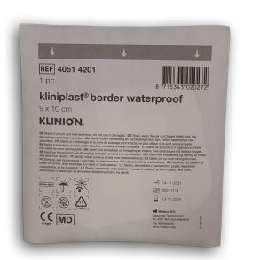 Kliniplast, vskett plaster med srpude 5x5cm, steril, 9 cm x 10 cm