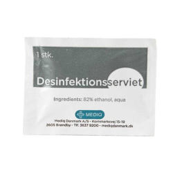 Desinficerende serviet uden glycerol - ske med 50 stk.