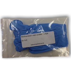 Nitrilhandsker uden pudder - lynlspose med 2 stk. - str. L 