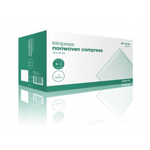 Klinipress - usteril compress til srrengring mv. - pk. med 100 stk. - 10 x 20 cm.