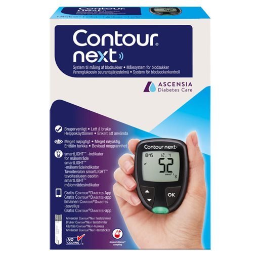 Contour NEXT, blodsukkerapparat med smartLIGHT, startsæt Blodmåling