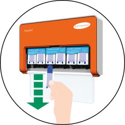 EasyAID plasterdispenser - Detekt�rbart plaster - 90 strips 19 x 72 mm