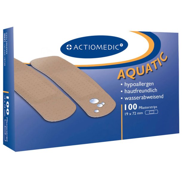 Actiomedic AQUATIC Plasterstrips, 19 x 72 mm, pakke med 100 stk.