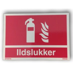 Brandskilt - Ildslukker - reflekterende aluminium - 105 x 148 mm (A6)